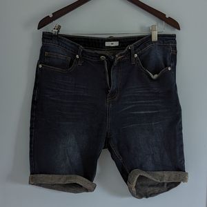 bp Denim Shorts Slim Fit Stretch Cutoffs Dark Blue Jeans 32 W